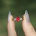 Three Heroes Set Heart Shaped Pigeon Blood Red Garnet Ring, Cute And Sweet, Rose Gold Plated Diamond Ring For Women_ipsvogv.com