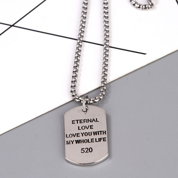 Chaoren Hip Hop Accessories Titanium Steel Letter Necklace Men's Hiphop Pendant Personalized Military Brand ins Bounce_ipsvogv.com