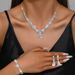 Bridal Jewelry Set - Necklace, Earrings & Bracelet In Electroplated Silver (3-Piece Copper Claw Chain Wedding Set)_ipsvogv.com