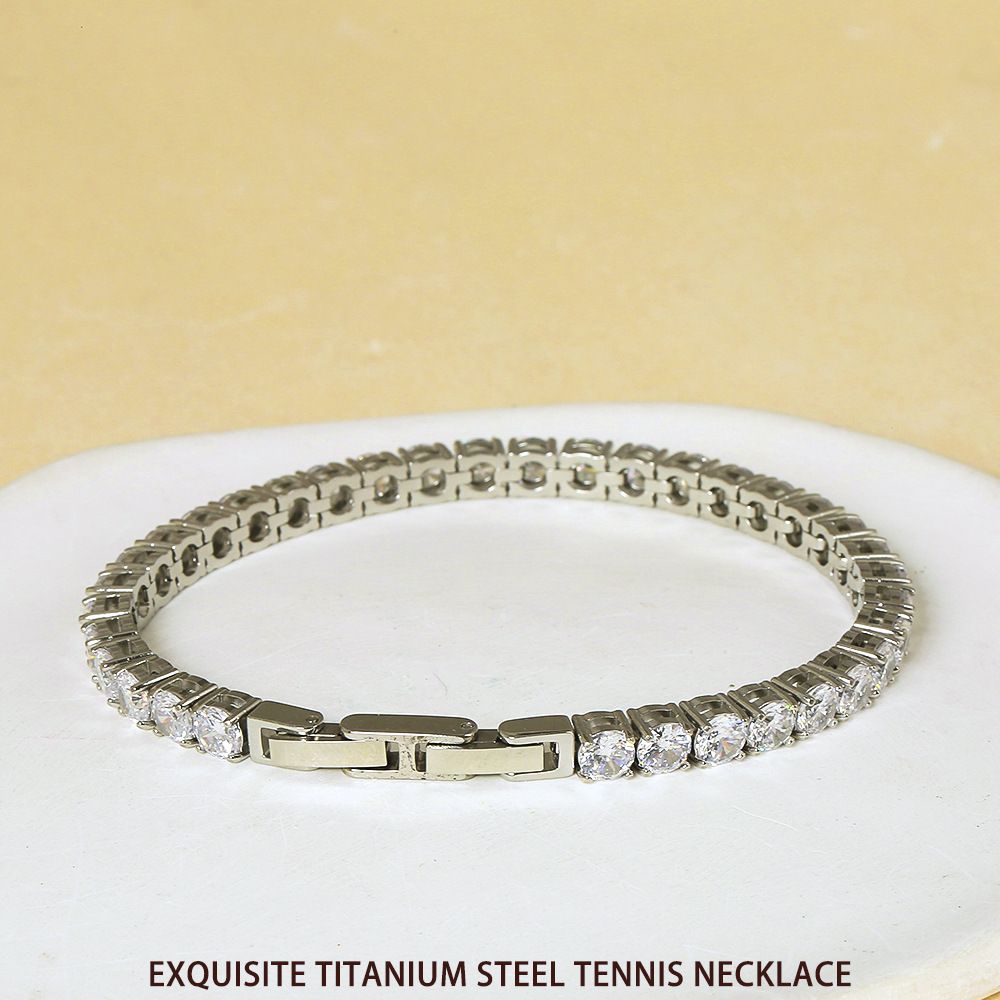 316 Stainless Tennis Chain For Men With Zircon Sparklin Liht Luxury Hih-end Titanium Steel Jewelry Bracelet_ipsvogv.com