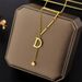 Titanium Steel Gold Necklace, Trendy Female Internet Celebrity Instagram, Minimalist Design, Versatile D-letter Pendant,_ipsvogv.com