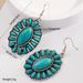 New Bohemian Leather Hot Selling Geometric Turquoise Exaggerated Earrings_ipsvogv.com