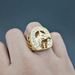 Hip hop titanium steel/stainless steel gold plated diamond horse head men's ring_ipsvogv.com