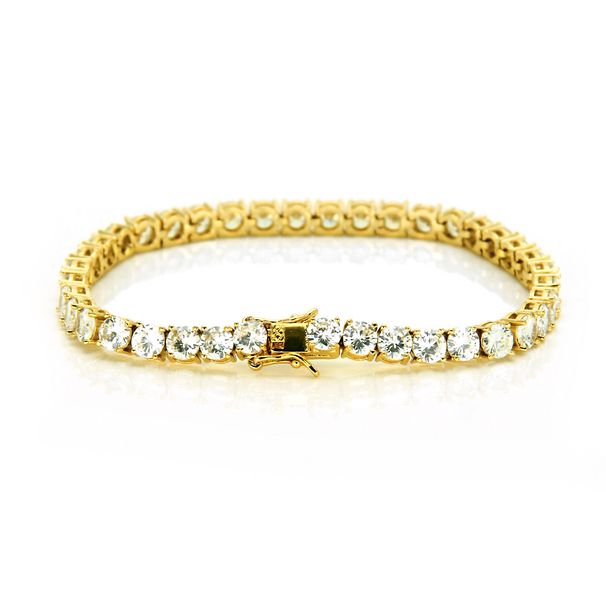 Creative trendy men's copper inlaid zircon hip-hop minimalist bracelet, tennis Bracelet_ipsvogv.com