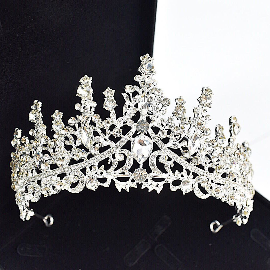 Korean style new bride crown princess birthday crown alloy inlaid rhinestone tiara hair accessories wedding dress with headband_ipsvogv.com