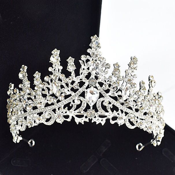 Korean style new bride crown princess birthday crown alloy inlaid rhinestone tiara hair accessories wedding dress with headband_ipsvogv.com