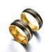 Fashionable New Titanium Steel For Men Women, Black And Gold Dual Color Matching Ring, Korean Version Couple Ring_ipsvogv.com