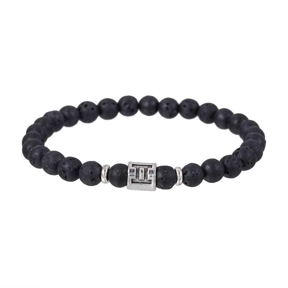 Twelve Constellation Energy Volcanic Stone Bracelet Elastic Couple Bracelet Handmade Beaded Men's Lover Gift Bracelet_ipsvogv.com