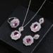 Crystal Jewelry Set for Women Cubic Zirconia Ring Diamond Necklace Rhinestone Dangle Earrings Wedding Jewelry for Brides Bridesmaid_ipsvogv.com