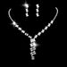 Diamond Clavicle Necklace Set - Elegant 3-Piece Jewelry For Evening Dress & Wedding (Necklace, Earrings & Bracelet)_ipsvogv.com