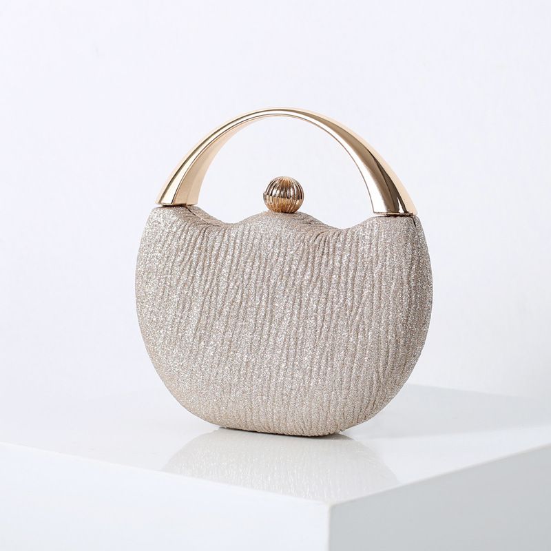 Retro Pink Handheld Banquet Bag Fashion Arc Banquet Bag Wedding Gift Bag Party Nail Bead Bag Evening Dress Bag_ipsvogv.com