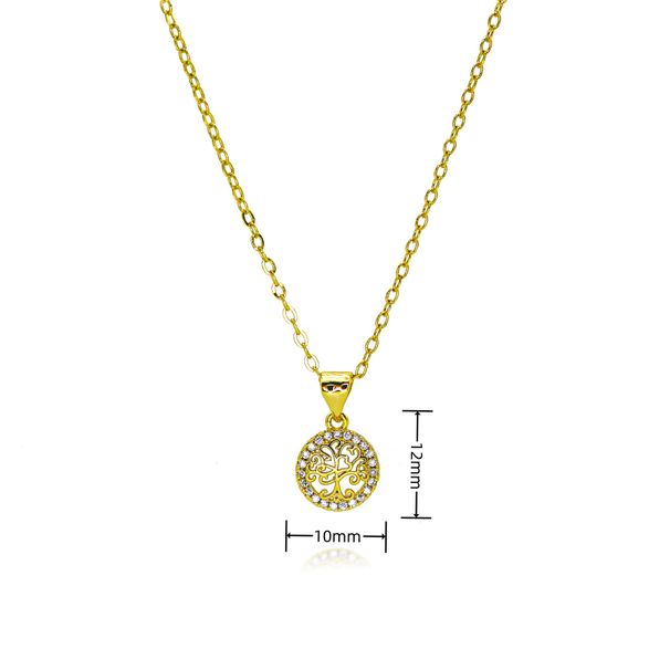 Round Crystal Flower Pendant Necklace For Women - Fairy & Temperament Design, Perfect Gift For Valentine's Day & Special Occasions_ipsvogv.com