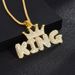Hip Hop Letter King Hip Hop Pendant Fashion Light Luxury Crown Button Letter Necklace Pendant_ipsvogv.com