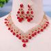 Women's Jewelry Elegant Rhinestone Necklace And Earrings Set For Wedding, Party, And Special Occasions, U-Shaped Design With Crystals_ipsvogv.com