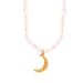 French Niche Personality Ins Cool Style Pleated Texture Moon Pendant Collarbone Chain Titanium Steel Freshwater Pearl_ipsvogv.com