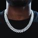 Hip Hop Full Diamond Diamond Cuban Chain Personality Zircon Necklace Men's Versatile High End Fashion Jewelry_ipsvogv.com