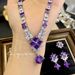High Set New TZ068 End Jewelry Design Sense Full Zircon Purple Necklace Color Treasure Earrings Square Diamond Ring_ipsvogv.com