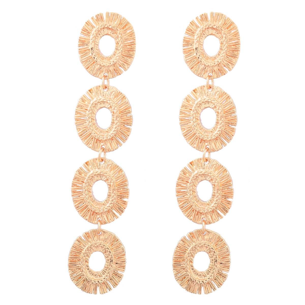 Summer over-the-top fashion designer multi-layered Bohemian geometric cutout earrings Simple women's studs_ipsvogv.com