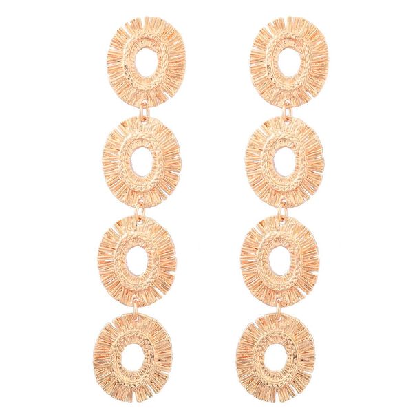 Summer over-the-top fashion designer multi-layered Bohemian geometric cutout earrings Simple women's studs_ipsvogv.com