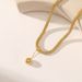 14K Gold Plated Stainless Steel Necklace - Round Ball Pendant Clavicle Chain For Women_ipsvogv.com