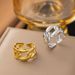 Fashion Chain Stainless Steel For Women, Simple Wide Face Hip-hop, Exaggerated Opening, Adjustable Index Finger Ring_ipsvogv.com