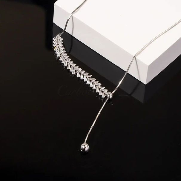 people 16000 Praise High End Zircon Wheat Ear For Women's Fashion, Niche Design, Adjustable Collarbone Chain, !_ipsvogv.com