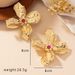 Exaggerated Three-Dimensional Metal Texture Wrinkled Four-Petal Large Flower Elegant Light Luxury High-End Women's_ipsvogv.com