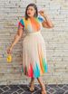 Women's Clothing spring and summer hot style printed short sleeved top half length pleated dress_ipsvogv.com