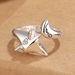 Buddha Brand Azanyou Cuban Fox For Women, Versatile Dyed Black Antique Design, Index Finger Adjustable Ring_ipsvogv.com