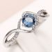 Cao Shi's Wave Shaped Blue Diamond Zircon Small And High End, Light Luxury Index Finger Ring, Fashionable Women's_ipsvogv.com