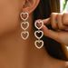 Women’s Jewelry Set Fashion Simple Bow Design Earrings Personality Inlaid Heart Shaped Tassel Earrings Long Earrings Versatile Earrings_ipsvogv.com