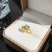 【 Real Gold Electroplating 】 Elegant And Advanced Zircon Super Sparkling Ring With Adjustable Opening For Women, Simple_ipsvogv.com