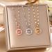 Korean Version Of Minimalist Titanium Steel Necklace For Women, With A Round Heart And Four Leaf Clover, Fashionable_ipsvogv.com