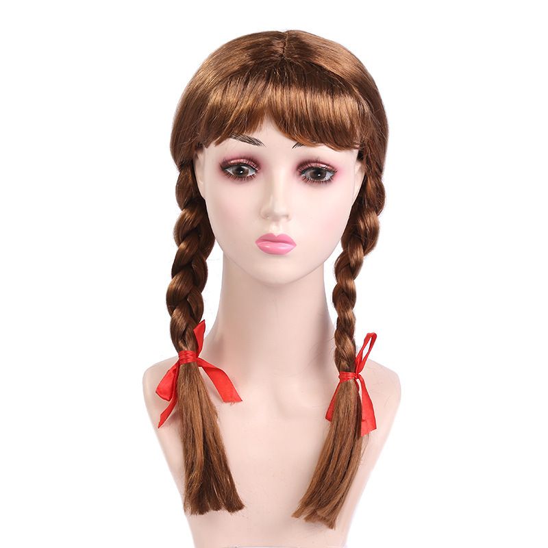 Play butterfly ponytail Halloween Anna shape role play bow cosplay wig Halloween_ipsvogv.com