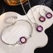 New colorful crystal peacock bracelet earrings Fashion creative colorful necklace bracelet set_ipsvogv.com