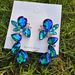 Trendy design teardrop shaped gem earrings Luxury colorful super flash glass diamond earrings new_ipsvogv.com