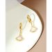 Fan-shaped Natural Shell Inlaid Small Skirt Earrings Women's High Quality High-grade Temperament_ipsvogv.com