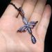 Women's & Men's Jewelry Winged Cross Pendant Necklace With Zircon Stones, Trendy Hip-Hop Style Chain For Everyday Wear_ipsvogv.com