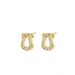 Unisex Horseshoe buckle earrings pure silver full diamond light luxury simple temperament micro inlaid earrings high end exquisite versatile_ipsvogv.com