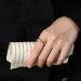 Popular twisted croissant ring female ins cold style gold plated zircon ring can be stacked_ipsvogv.com