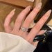 Starry Sky Light Luxury Ring, Elegant And Cold Zircon Finger_ipsvogv.com