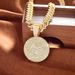 Sun Round Hip-Hop Personality Full Diamond Cuban Chain Pendant_ipsvogv.com