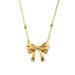 New Titanium Steel Bowknot Layered Versatile Elegant Design Clavicle Chain Internet Celebrity Trendy Necklace_ipsvogv.com