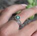 Sanjie 2025 New Creative Set Thai Silver Craftsmanship Holder Elliptical Inlaid Turquoise Ring_ipsvogv.com