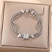 Internet Celebrity's Fashionable Three-layer Wide Titanium Steel Bracelet With A High-end Feel For Women, Frosted_ipsvogv.com