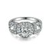 Classic Engagement Women's Diamond Ring Zircon Plated Platinum Ring_ipsvogv.com