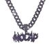 Dark Halloween Flame Letter NOCAP Purple Diamond Pendant Hip Hop Personalized Men's Necklace_ipsvogv.com