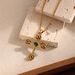 Rose Cross Pendant Necklace Cross border Stainless Steel Plated Gold Color Diamond Temperament Retro Jewelry_ipsvogv.com