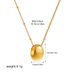 New Simple Fashion Versatile Literary Retro Geometric Stainless Steel Oval Pendant Necklace_ipsvogv.com
