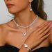 Women’s Jewelry Set Fashion Jewelry Peach Heart Rhinestone Necklace Earrings Bracelet Three Piece Set Fashionable Bridal Suit Dress Accessories_ipsvogv.com